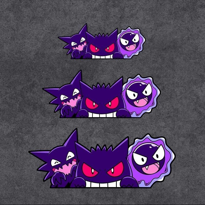 Car Accessories Cute - Urocze naklejki anime z Pokemonem Gengar
