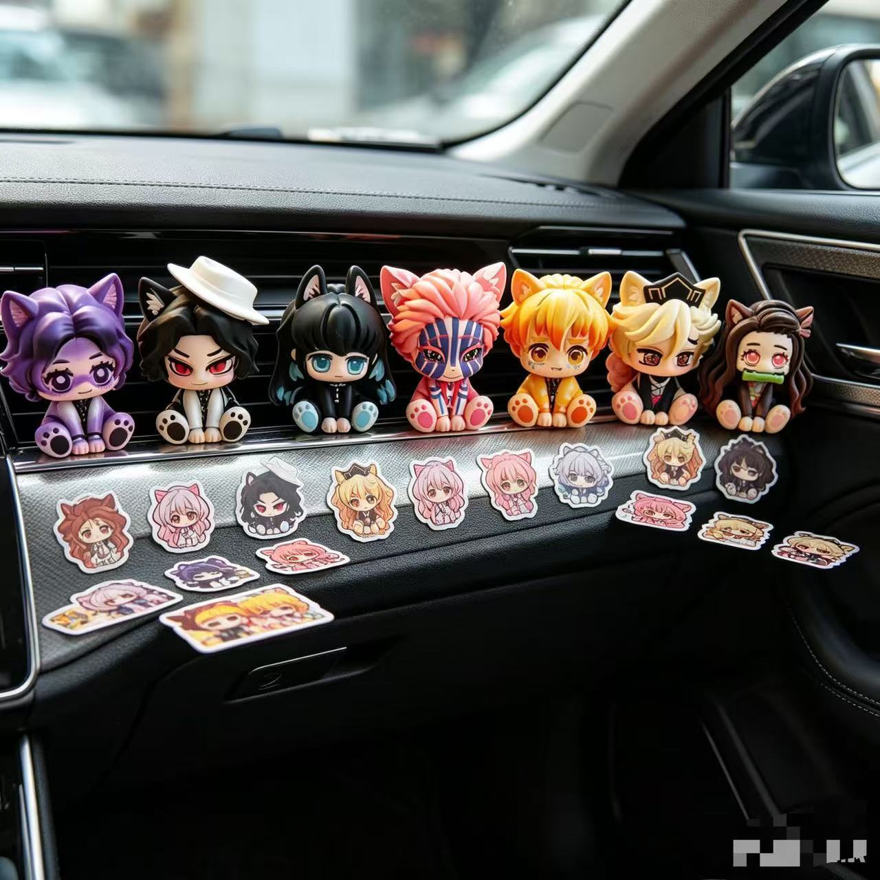 Car Accessories Cute - Figurka Demon Slayer w stylu Chibi,