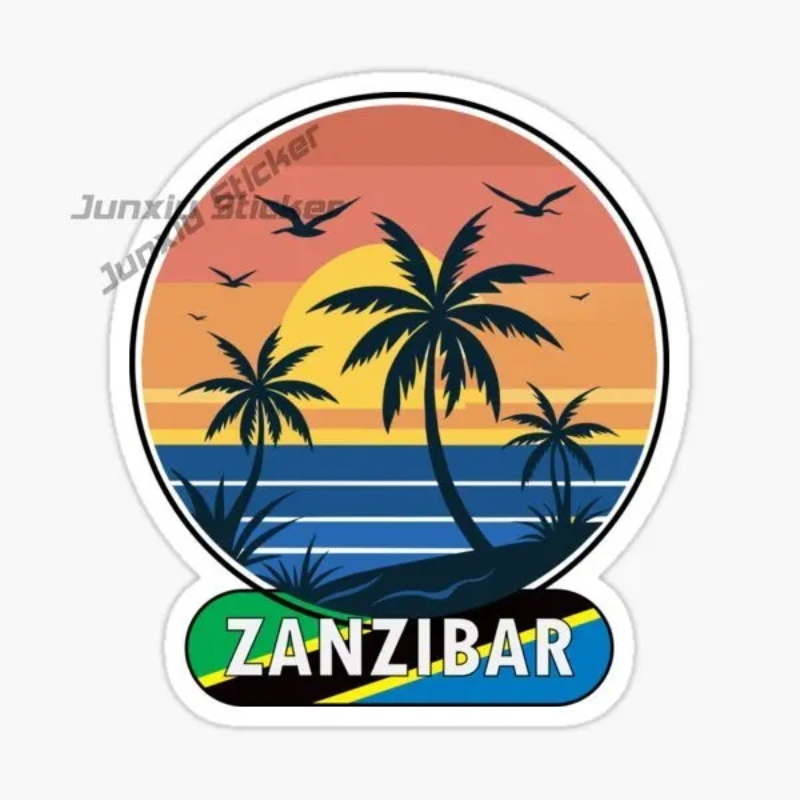 Car Accessories Zanzibar - TANZANIA ZANZIBAR Flaga Godło Narodowe Winylowa