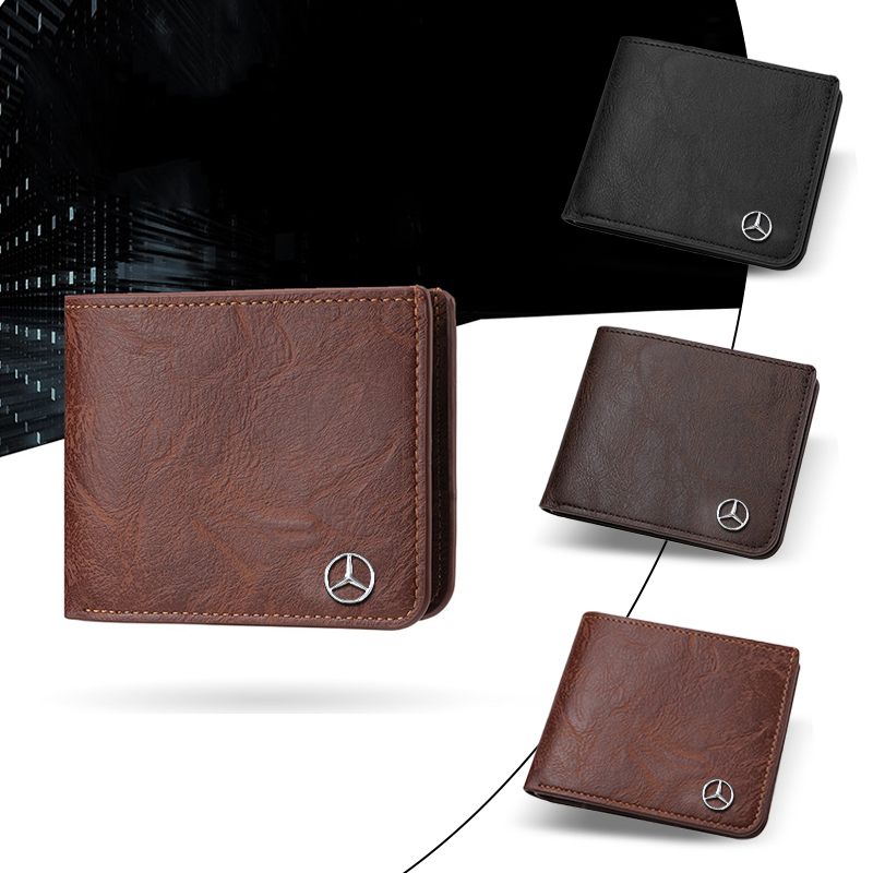 Car Accessories For Elderly - Vintage Metalowy Portfel Skórzany z Logo,