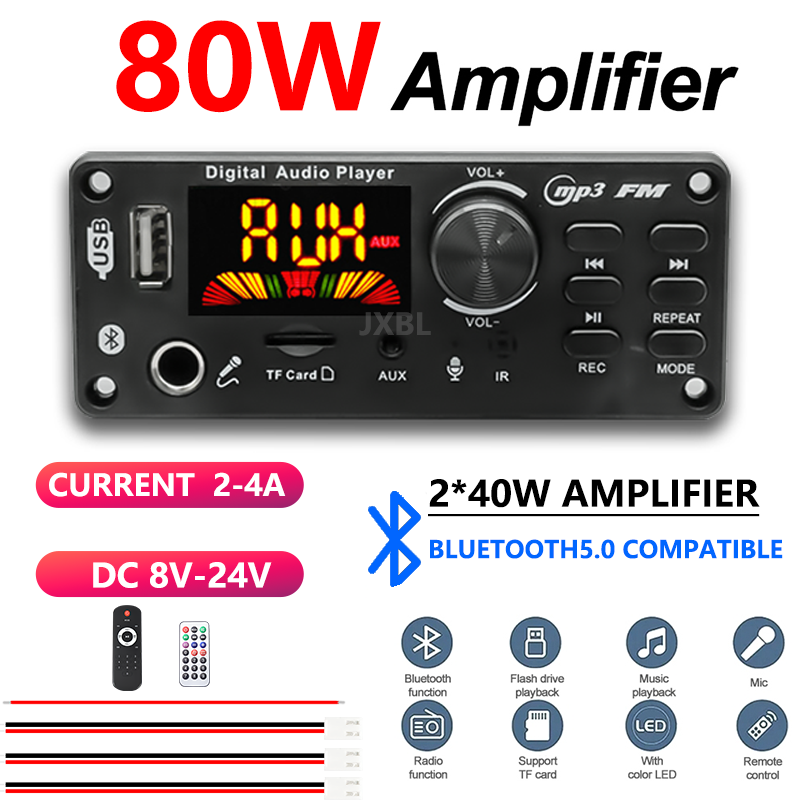 Fm Transmitter - Płytka dekodera MP3 Bluetooth 5.0 80W,