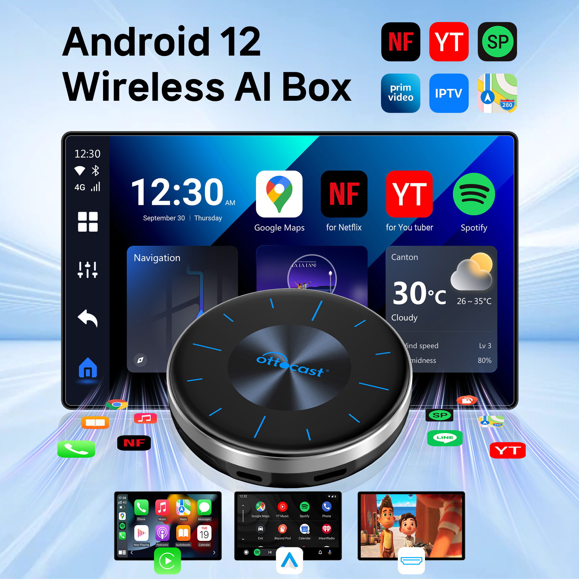 OTTOCAST P3 AI Box Android 12  – Car Accessories Youtube recenzja i cena